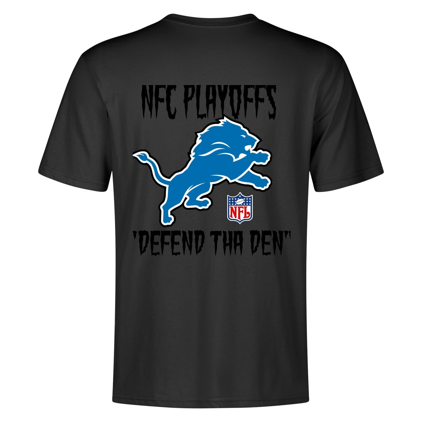 Detroit Lions Playoffs Unisex Cotton Front & Back Printing T-Shirt