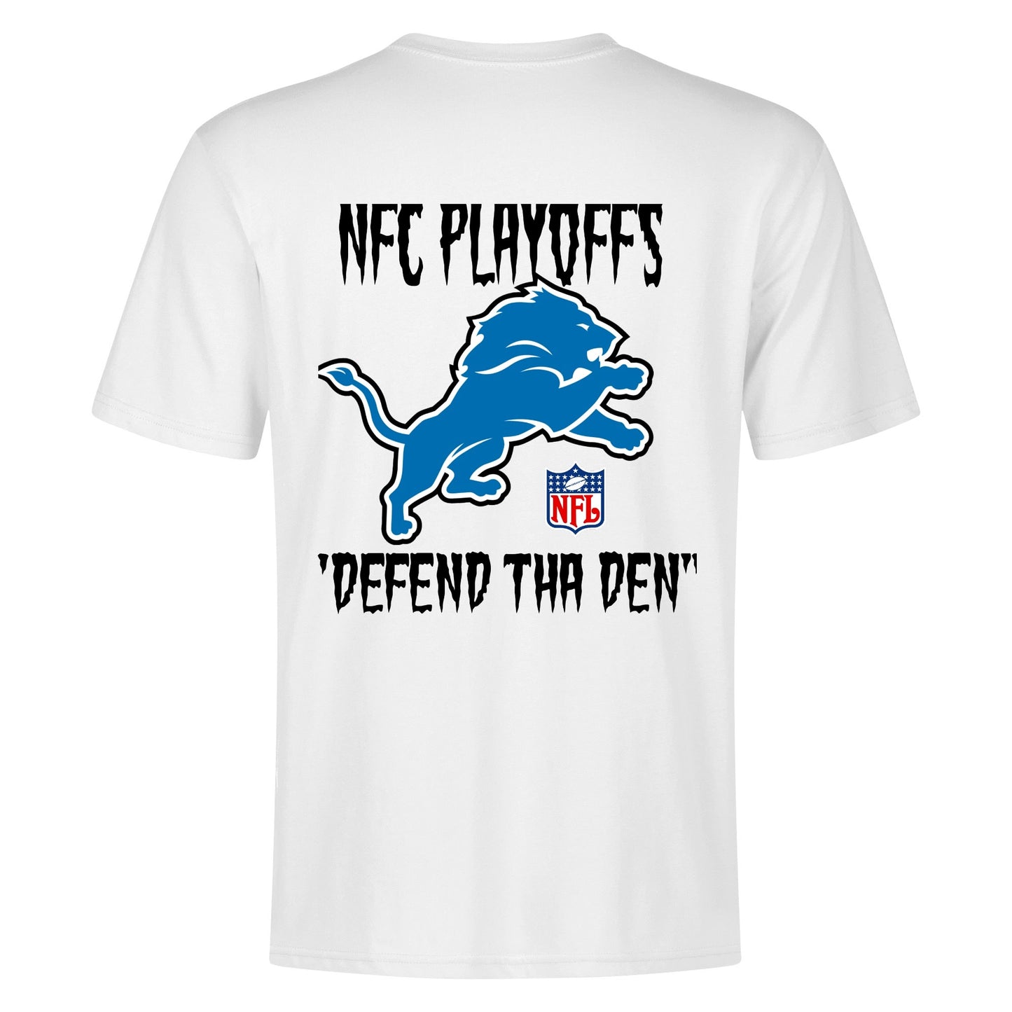 Detroit Lions Playoffs Unisex Cotton Front & Back Printing T-Shirt