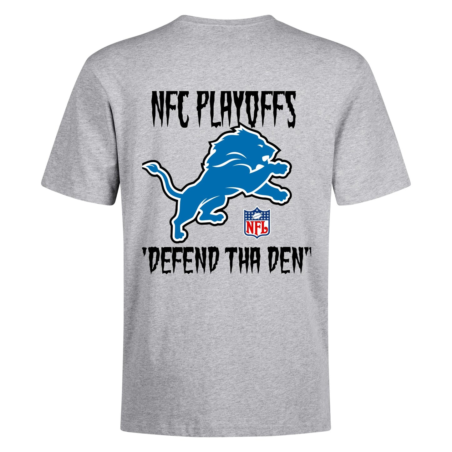 Detroit Lions Playoffs Unisex Cotton Front & Back Printing T-Shirt