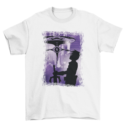 Anime sci fi guy t-shirt design
