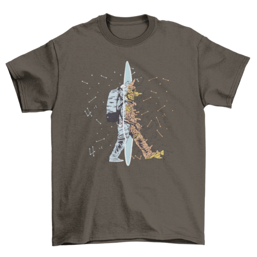 Astronaut walking through portal t-shirt
